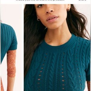 Free People Intimately Short and Sweet Teal crop! Size M